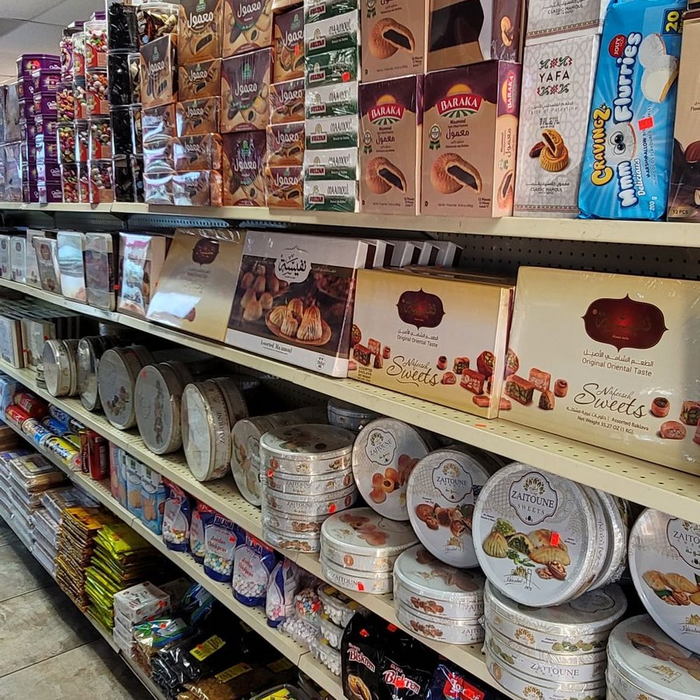 Maamoul, Baklava & Sweets Aisle — رف الحلويات available at Hana Market