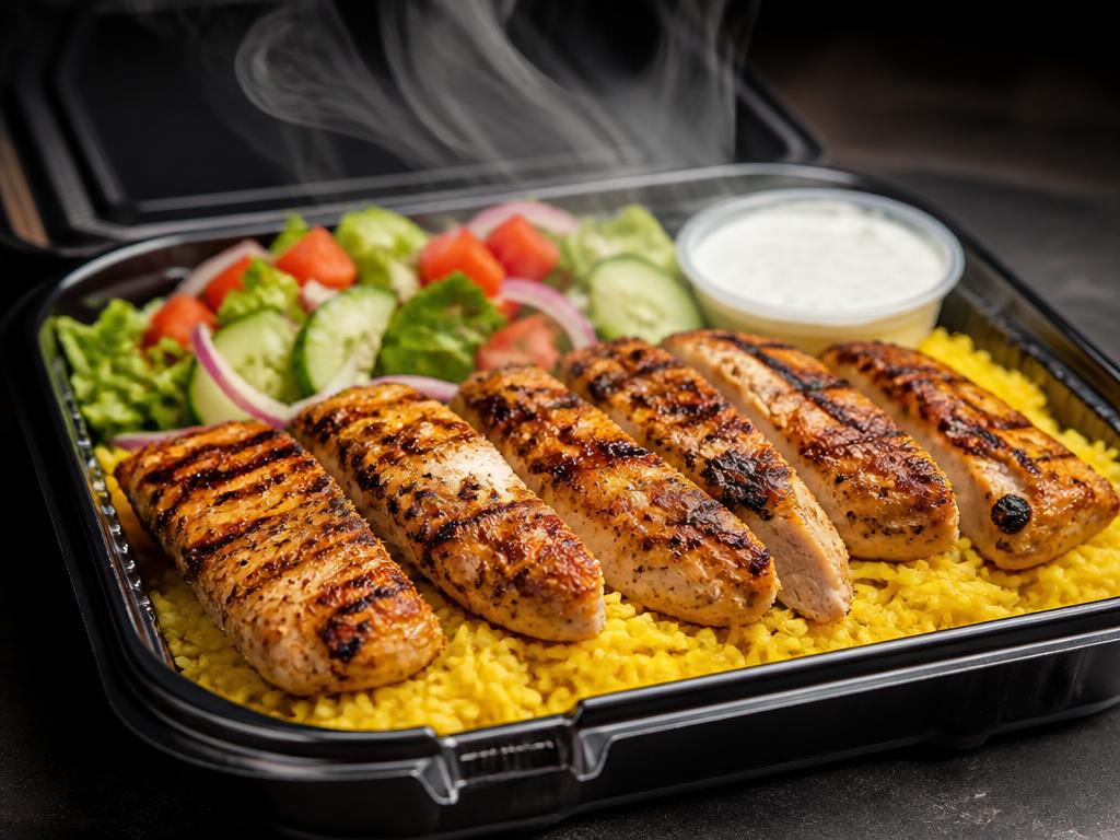 Chicken Over Rice from the Hana Market deli