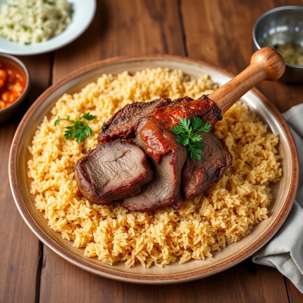 Masloug Lamb — لحم مسلوق مع الرز from the Hana Market deli